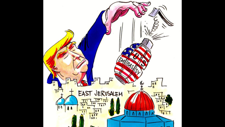 القدس في الكاريكاتير... "عملية السلام لفظت أنفاسها الأخيرة"