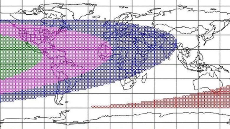 الخارطة تبين مدى إمكانية رؤية الهلال يوم السبت 10 يوليو من جميع مناطق العالم
