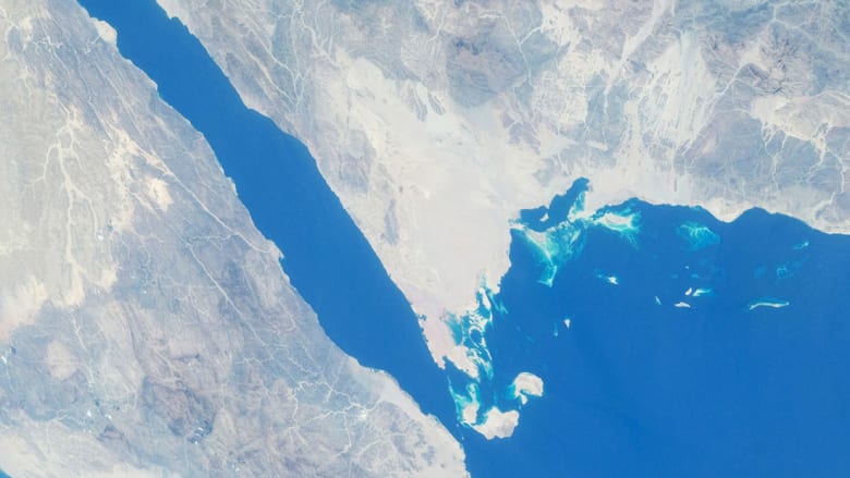 صورة أرشيفية من الفضاء لمنطقة البحر الاحمر 