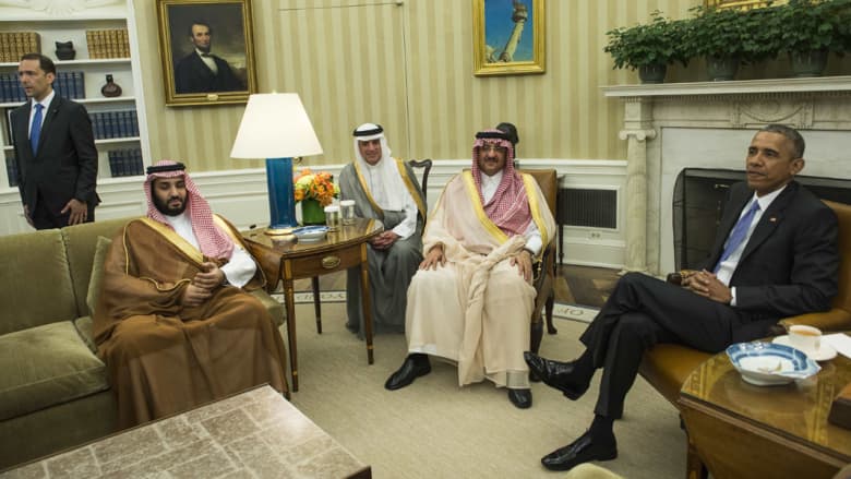 بالصور.. استقبال أوباما لمحمد بن نايف ومحمد بن سلمان على رأس وفد سعودي بكامب ديفيد