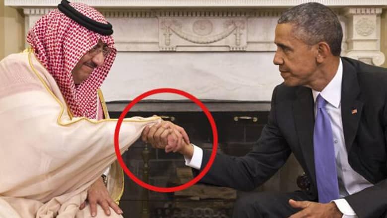صورة محمد بن نايف يصافح أوباما تثير ضجة على تويتر: للسعودية الآن اليد العليا.. ولا علامات على وجود توتر مع أمريكا