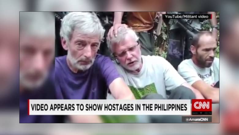 نشر فيديو لأربع رهائن اختطفوا في الفلبين الشهر الماضي