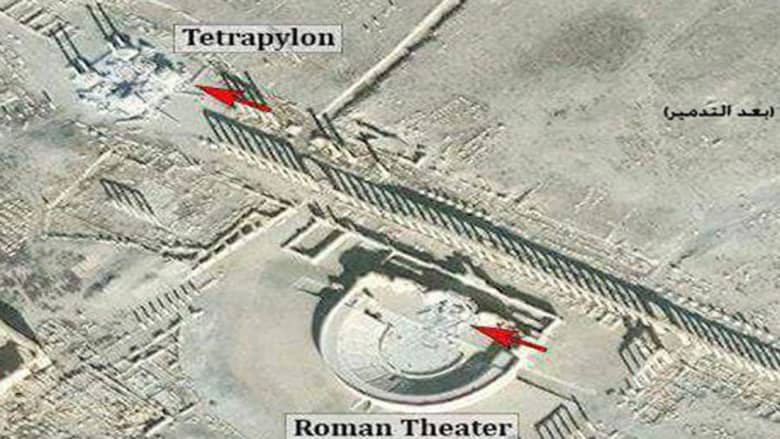 التلفزيون السوري: داعش دمر واجهة المسرح الروماني في تدمر