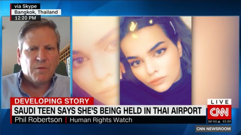 مسؤول حقوقي لـCNN: والد الفتاة السعودية "الهاربة" بتايلاند ذو نفوذ والمراهقة تحصنت بغرفتها الفندقية