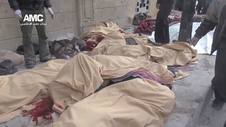 جثث تملأ شوارع حلب إثر القصف