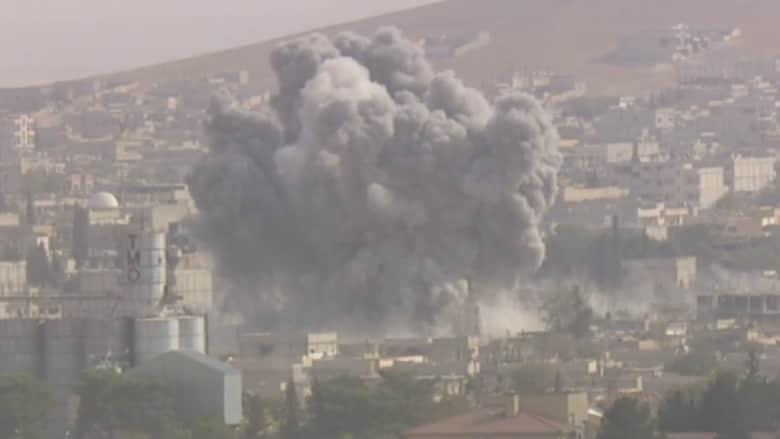 بالفيديو.. CNN ترصد عدة انفجارات هائلة تهز كوباني التي تنهكها الحرب