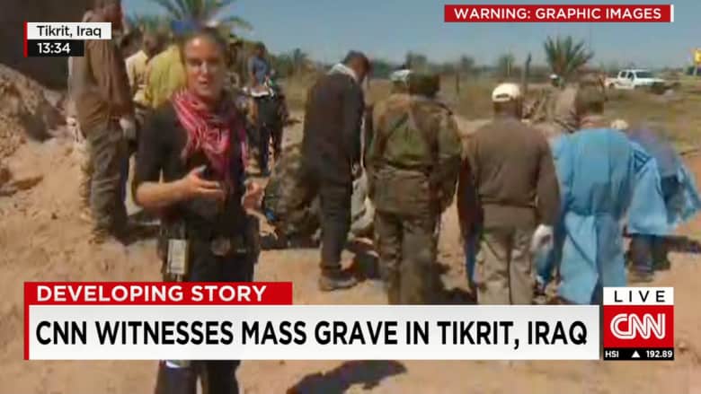 CNN تشهد فتح القبور الجماعية في قصور تكريت