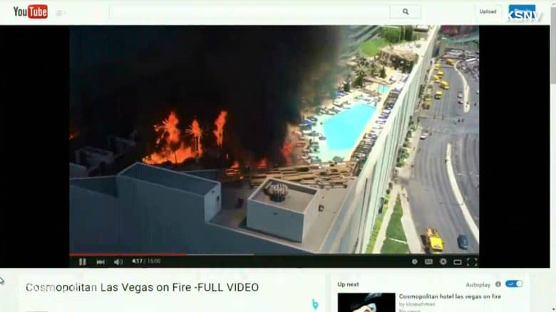 شاهد.. حريق كبير في فندق بـ"لاس فيغاس"
