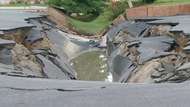 بالفيديو.. شاهد انهيار مفاجيء لطريق عام في ولاية تينيسي
