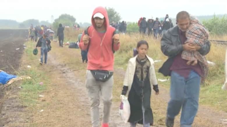 بالفيديو.. اللاجئون على الحدود الصربية المجرية تحت المطر
