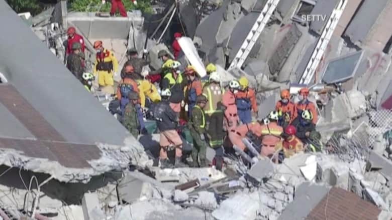 بالفيديو: زلزال تايوان ضحاياه 20 قتيلا والبحث جارٍ عن أكثر من 70 مفقودا