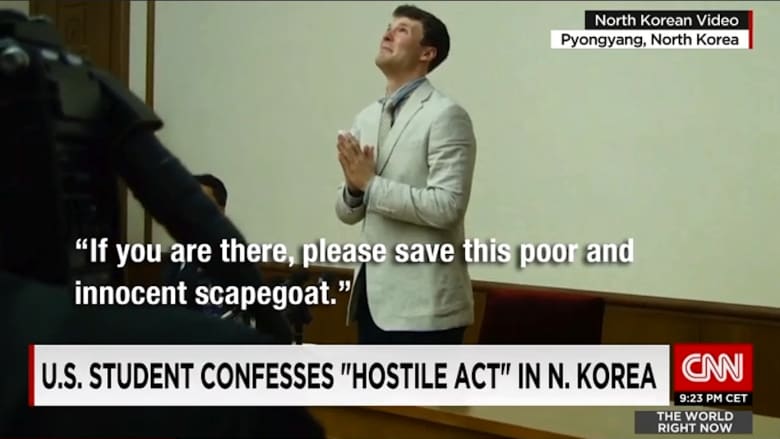 بالفيديو: شاب أمريكي يتوسل محكمة في كوريا الشمالية ألا تحكم عليه بـ15 عاماً من العمل الشاق