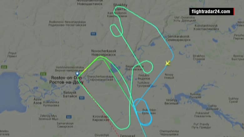 شاهد.. مسار طائرة "فلاي دبي" قبيل تحطمها في جنوب روسيا