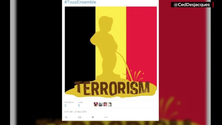  شاهد.. أشهر معالم بلجيكا يتحول بطريقة ساخرة إلى  رمز يتحدى الإرهاب