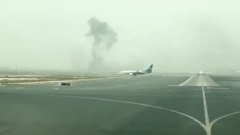 المشاهد الأولى لحادث رحلة طيران الامارات في مطار دبي