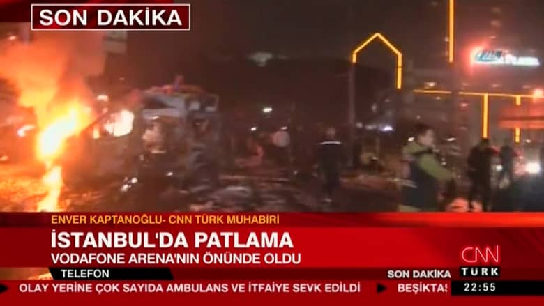 شاهد.. اللحظات الأولى بعد انفجارين قرب استاد بشكتاش في إسطنبول