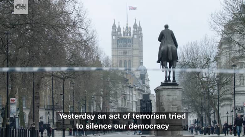 ما قالته ماي بخطابها المؤثر عقب هجوم برلمان بريطانيا  