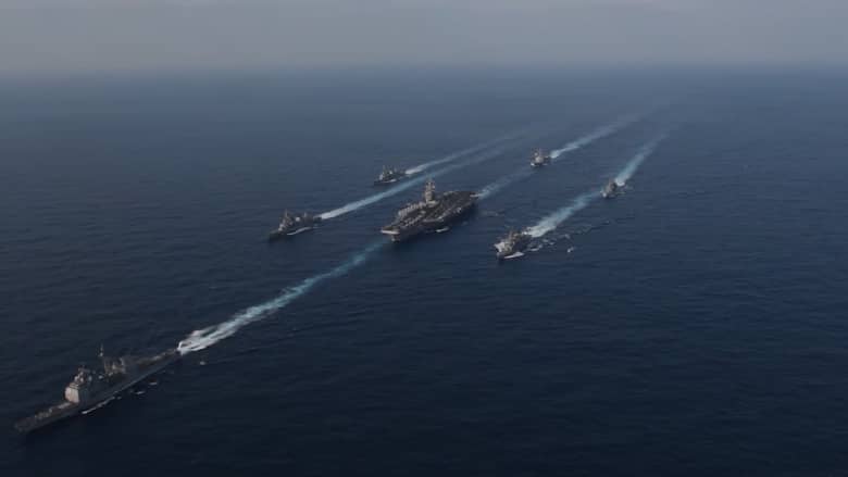 شاهد.. سفن حربية أمريكية تقترب من كوريا الشمالية