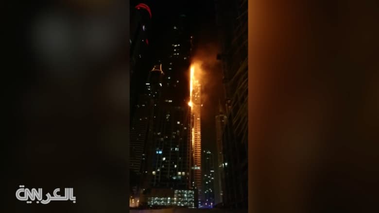 دبي: السيطرة على حريق برج الشعلة.. وبدء عملية التبريد