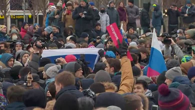 مظاهرات في روسيا بعد اعتقال الزعيم المعارض نافالني