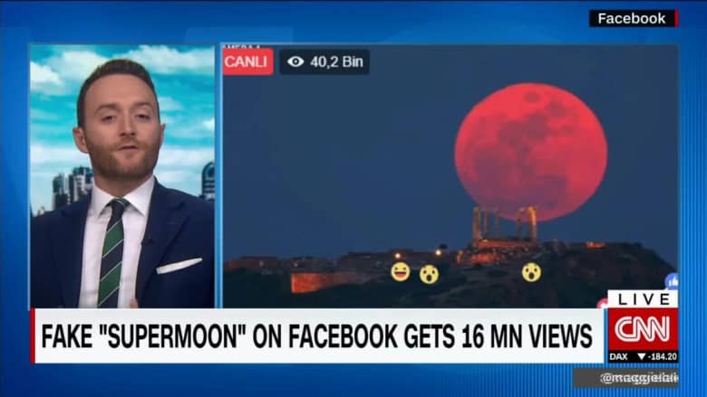 فيديو مزيّف للقمر العملاق يحظى بـ 16 مليون مشاهدة على "فيسبوك"