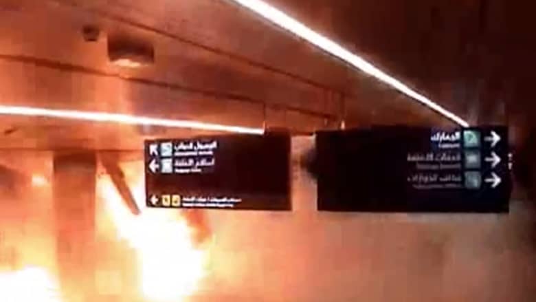 حصري.. لحظة وقوع الهجوم على مطار أبها الدولي في السعودية