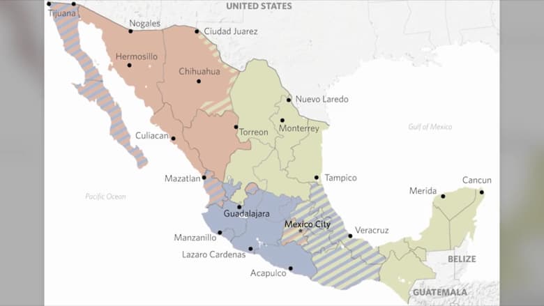 على الخريطة.. مناطق نفوذ وصراع عصابات المخدرات في المكسيك
