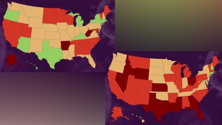 خرائط توضح انفجاراً في حالات الإصابة بفيروس كورونا في أمريكا