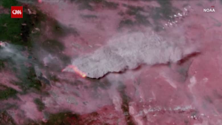 شاهد.. كاميرا من الفضاء ترصد حرائق غابات هائلة في أمريكا