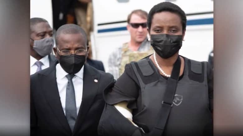 بيد مربوطة وسترة واقية من الرصاص.. ظهور زوجة رئيس هاييتي الراحل