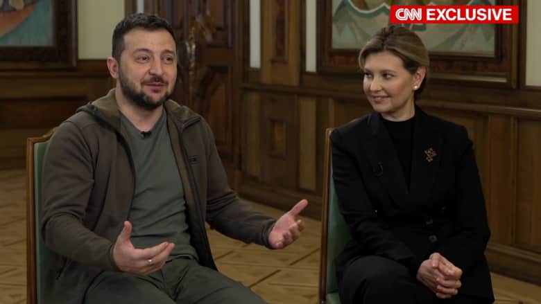 شاهد.. زيلينسكي وعقيلته في مقابلة حصرية لـCNN.. وهذا ما قالاه عن الحرب الأوكرانية