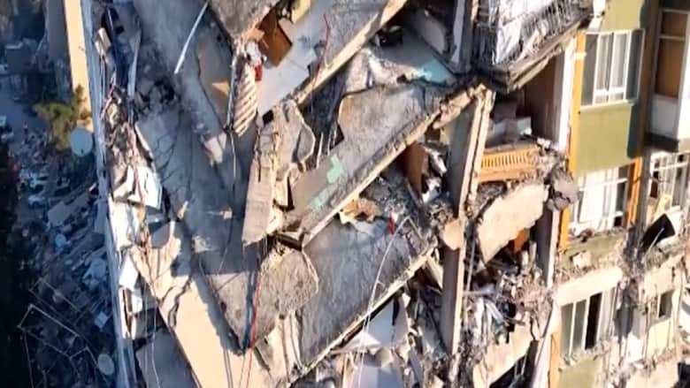 لقطات من طائرة بدون طيار تُظهر مشاهد الدمار في كهرمان مرعش التركية جراء الزلزال