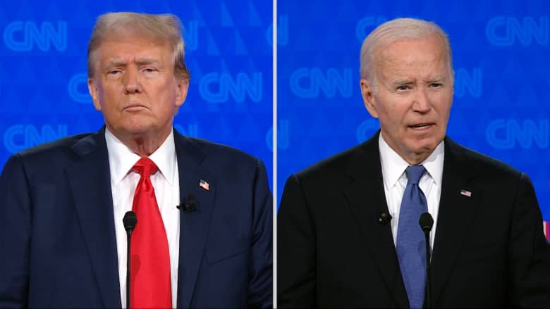 شاهد كيف تراشق ترامب وبايدن خلال المناظرة الرئاسية التي بثتها CNN