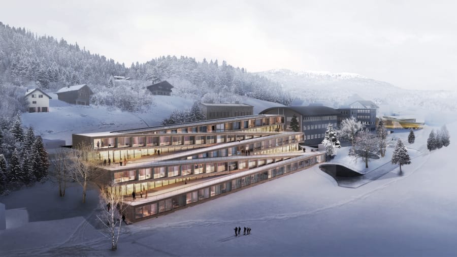 ما رأيك بالتزلج أسفل سطح هذا الفندق السويسري الجديد؟