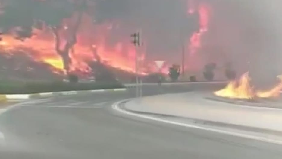 شاهد.. لحظة اندلاع حرائق هائلة في الغابات جنوب تركيا