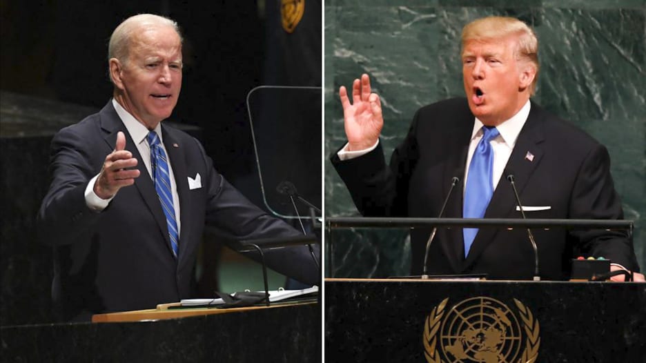 ترامب مقابل بايدن.. الفرق بين خطابهما الأول بالأمم المتحدة