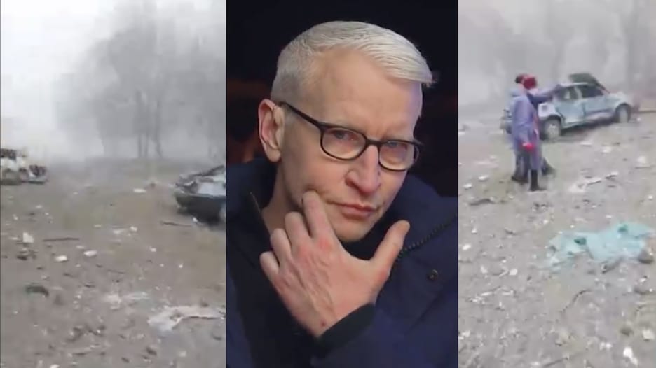 شاهد غصة مذيع CNN على الهواء بسبب فيديو أوكرانية تصرخ وسط الدمار بعد قصف روسي