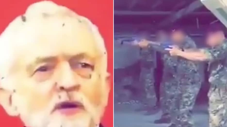 لندن تحقق بفيديو لإطلاق "جنود" النار على ملصق لزعيم المعارضة