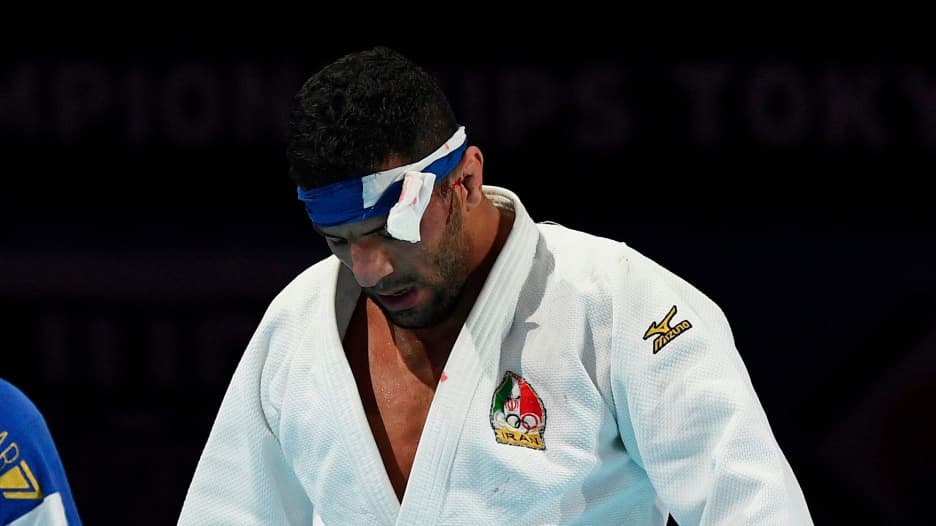 لاعب الجود الإيراني سعيد مولايي ينافس في بطولة جراند سلام تل أبيب في إسرائيل