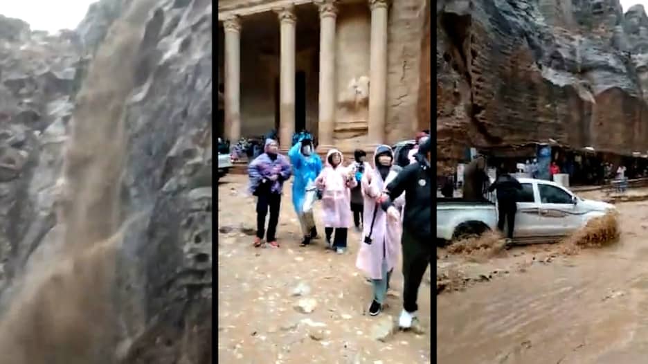 الفيضانات فاجأت السيّاح بالبتراء في الأردن.. كيف تمّ إنقاذهم؟