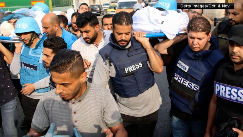 لجنة حماية الصحفيين: عدد القتلى من الصحفيين يرتفع إلى 57 على الأقل منذ بدء الحرب بغزة
