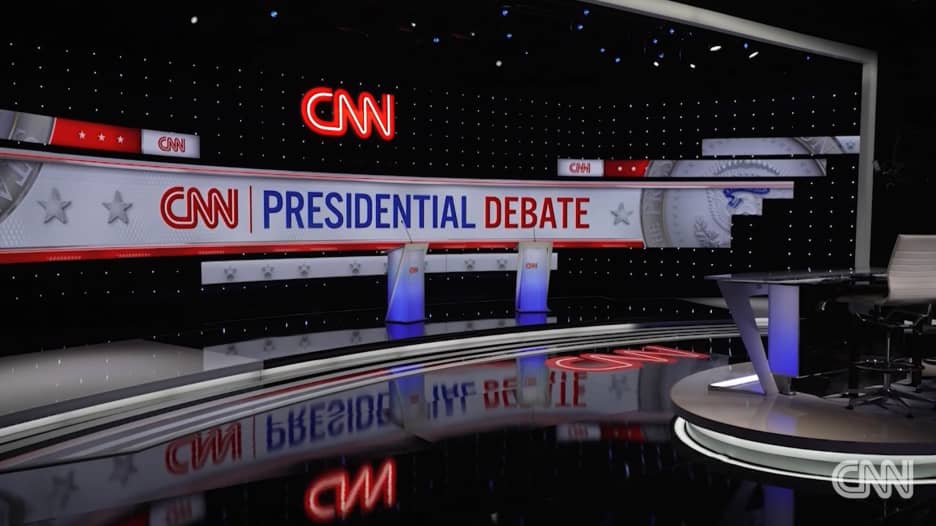 شاهد كيف تبدو منصة المناظرة الرئاسية المرتقبة بين بايدن وترامب على شبكة CNN