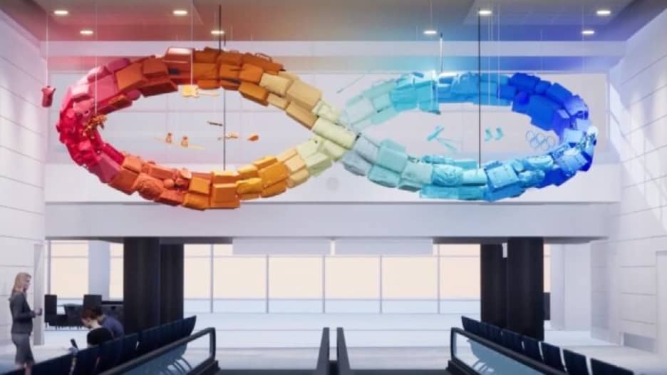 حقائب الأمتعة تشكّل الجزء الأساس من تجهيز فني ضخم لمطار أمريكي.. ما الفكرة؟