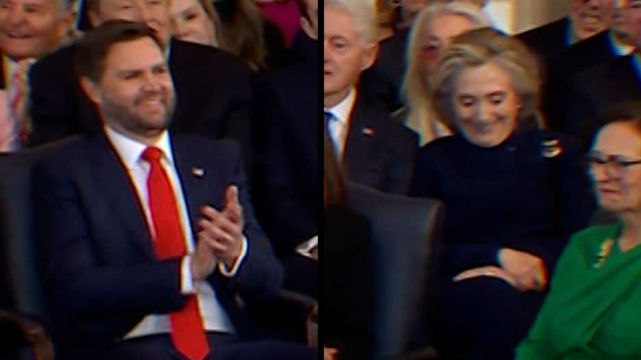 ضحكت بشدة.. شاهد رد فعل هيلاري كلينتون عند إعلان ترامب بشأن "خليج أمريكا"