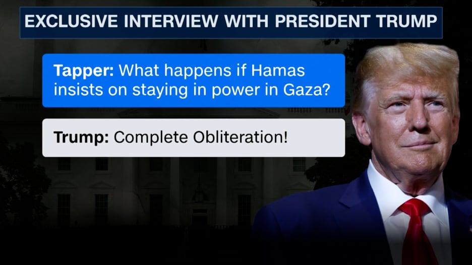 حصريًا لـCNN.. شاهد ما قاله ترامب حول مصير حماس إذا تمسكت بالسلطة في غزة