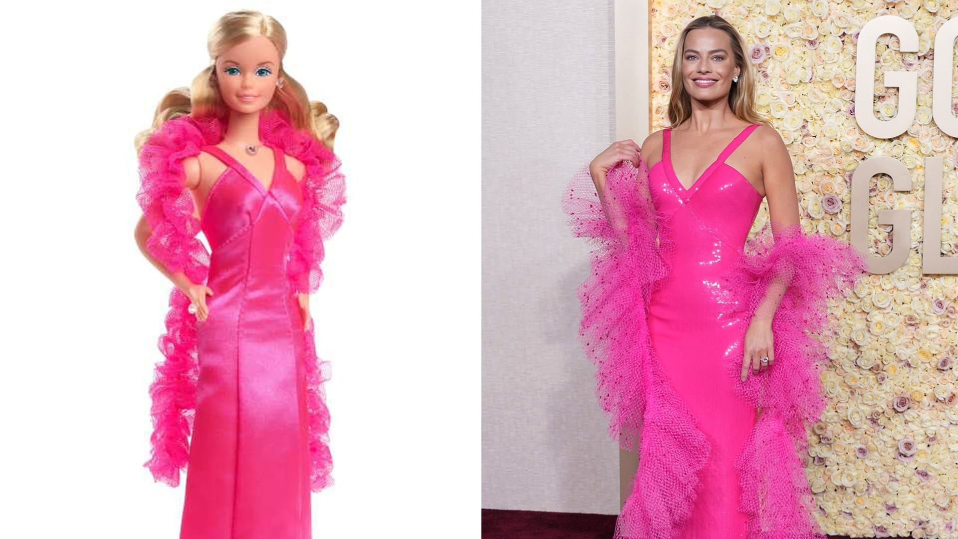بفستان وردي فاقع.. الممثلة مارغوت روبي تتحول إلى "باربي" في حفل توزيع جوائز "غولدن غلوب"