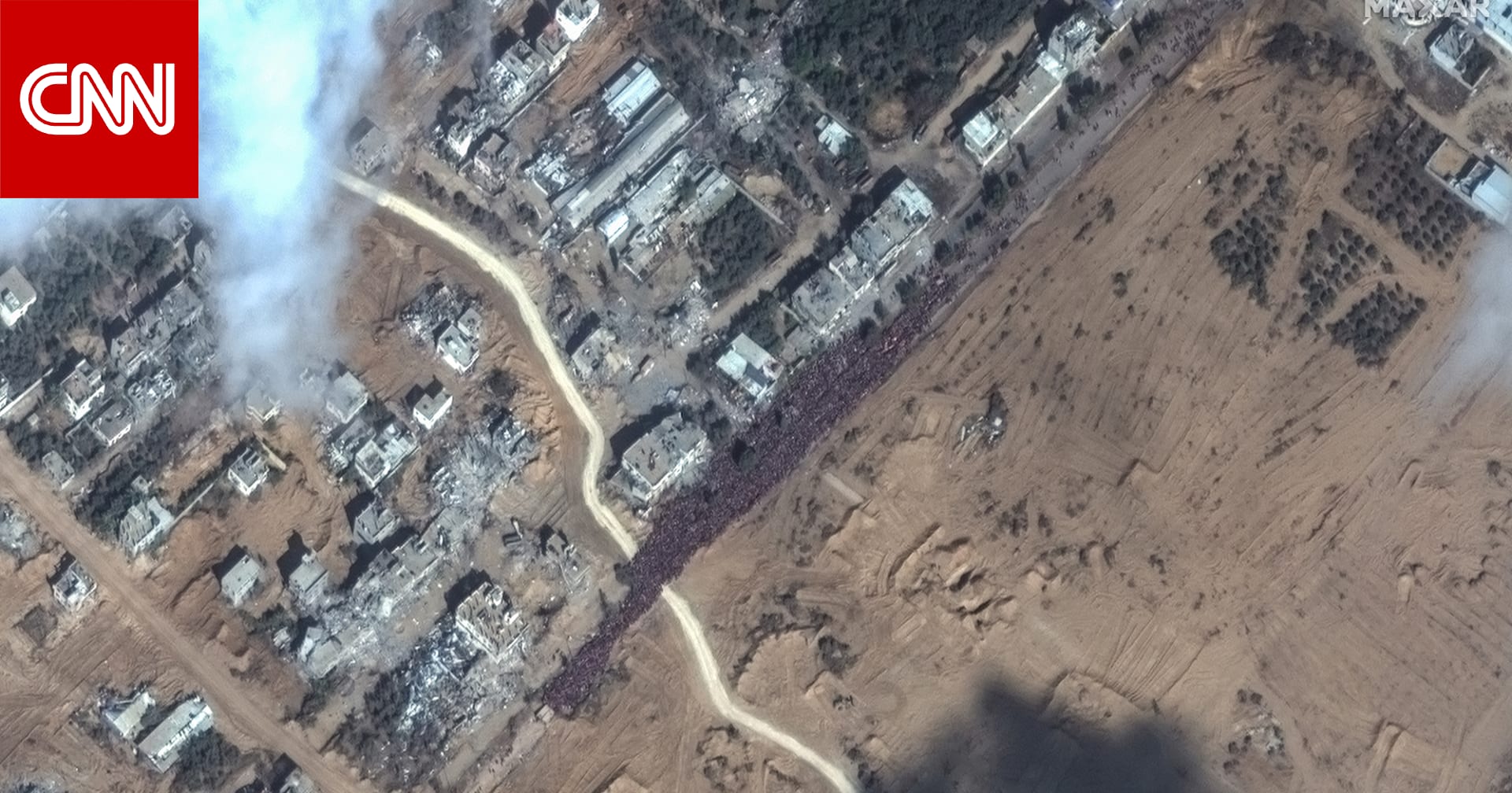 "عشنا أيامًا مرعبة".. لقطات الأقمار الصناعية تظهر حشود الفارين من شمال غزة