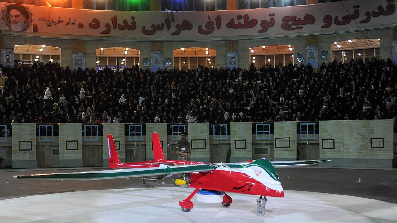 صورة أرشيفية لطائرة بدون طيار تم عرضها في إيران 
