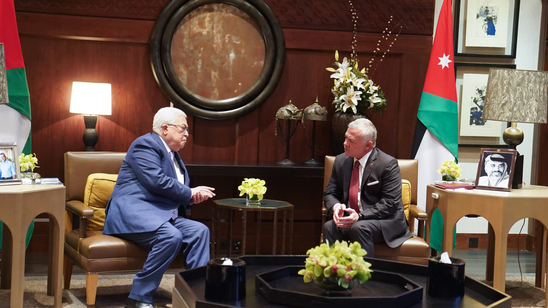 جانب من لقاء العاهل الأردني و رئيس السلطة الفلسطينية 