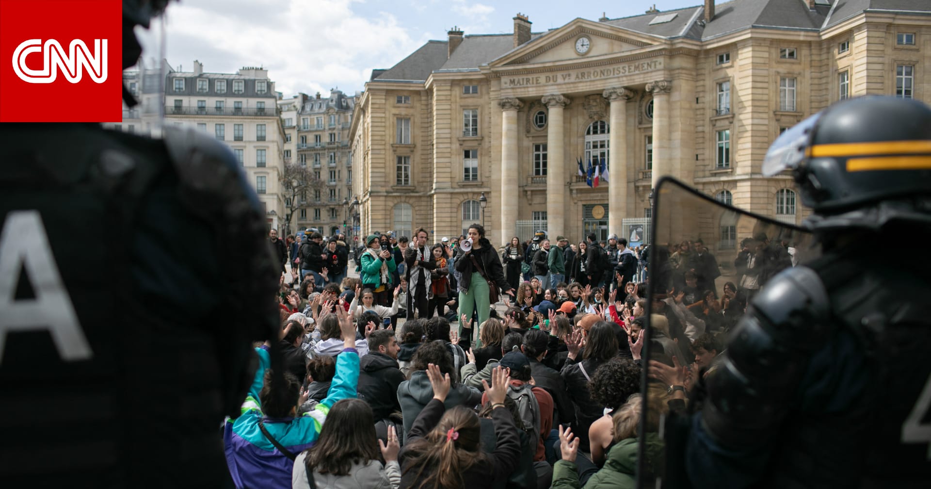 فرنسا.. شرطة باريس تفض احتجاجات مؤيدة للفلسطينيين في جامعة السوربون